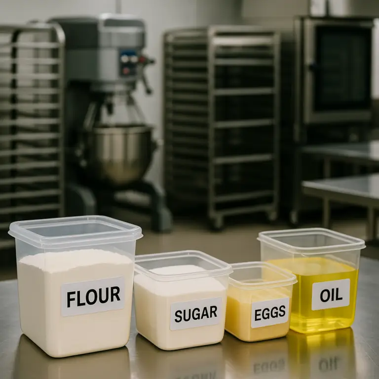 Staging ingredients for baking