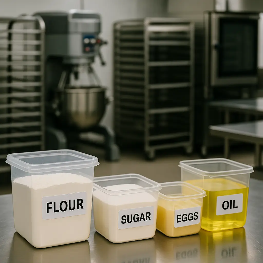 Staging ingredients for baking