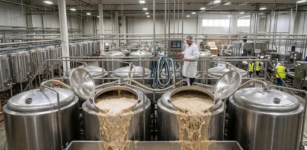 sour dough being unloaded from a tank